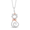 Thumbnail Image 1 of Disney Treasures The Aristocats Pink Tourmaline & Diamond Necklace 1/10 ct tw Sterling Silver & 10K Rose Gold 17&quot;