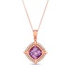 Le Vian Amethyst Necklace 3/8 ct tw Diamonds 14K Strawberry Gold 20"