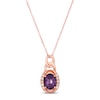 Thumbnail Image 1 of Le VIan Amethyst Necklace 1/10 ct tw Diamonds 14K Strawberry Gold 18&quot;