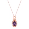 Thumbnail Image 0 of Le VIan Amethyst Necklace 1/10 ct tw Diamonds 14K Strawberry Gold 18"