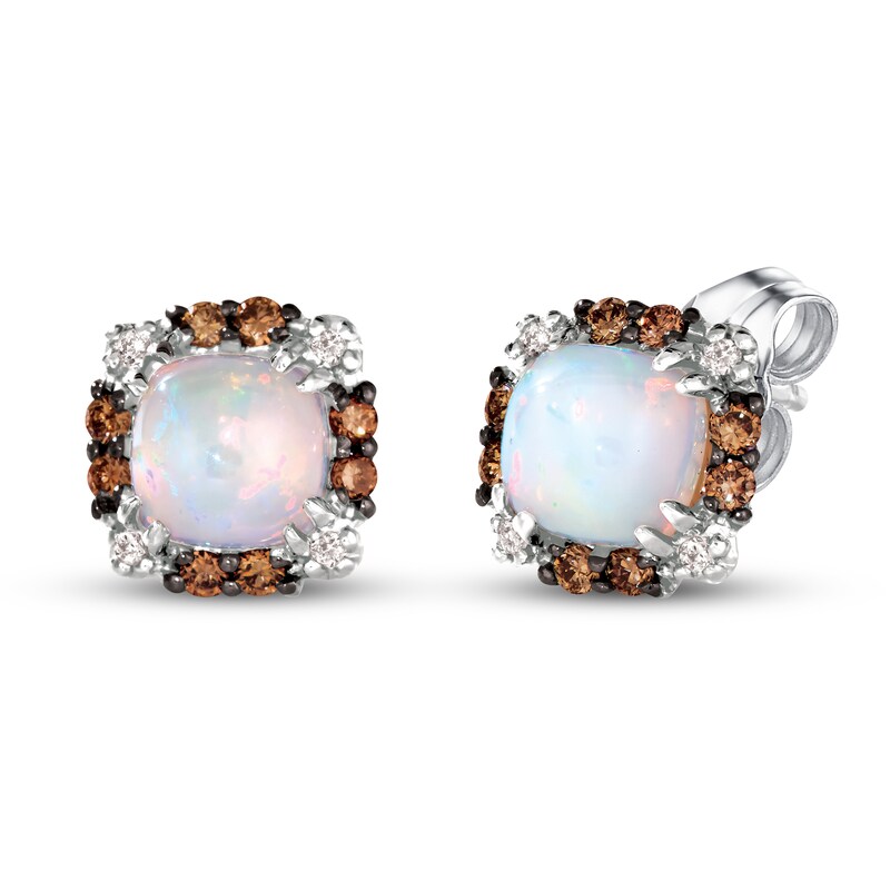 Main Image 1 of Le Vian Opal Earrings 1/8 ct tw Diamonds 14K Vanilla Gold