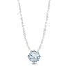 Thumbnail Image 1 of Aquamarine Solitaire Necklace Round-cut Sterling Silver 18&quot;