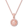 Thumbnail Image 1 of Morganite Necklace 1/10 ct tw Diamonds 10K Rose Gold