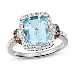 Le Vian Aquamarine Ring 1/2 ct tw Diamonds 14K Vanilla Gold