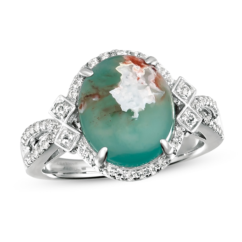 Main Image 1 of Le Vian Aquaprase & White Topaz Ring 14K Vanilla Gold