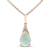Thumbnail Image 0 of Opal Necklace Diamond Accent 10K Rose Gold 18"