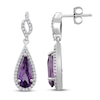 Amethyst & White Lab-Created Sapphire Dangle Earrings Sterling Silver