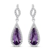 Thumbnail Image 1 of Amethyst & White Lab-Created Sapphire Dangle Earrings Sterling Silver