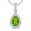 Thumbnail Image 1 of Peridot & White Lab-Created Sapphire Necklace Sterling Silver 18&quot;