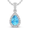 Thumbnail Image 1 of Blue Topaz & White Lab-Created Sapphire Necklace Sterling Silver 18&quot;