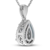 Thumbnail Image 1 of Aquamarine & White Lab-Created Sapphire Necklace Sterling Silver 18"