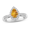 Thumbnail Image 0 of Citrine & White Lab-Created Sapphire Ring Sterling Silver