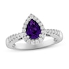 Thumbnail Image 0 of Amethyst & White Lab-Created Sapphire Ring Sterling Silver