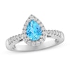 Thumbnail Image 0 of Blue Topaz & White Lab-Created Sapphire Ring Sterling Silver