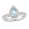 Thumbnail Image 0 of Aquamarine & White Lab-Created Sapphire Ring Sterling Silver