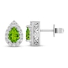 Thumbnail Image 1 of Peridot & White Lab-Created Sapphire Earrings Sterling Silver