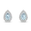 Thumbnail Image 3 of Aquamarine & White Lab-Created Sapphire Earrings Sterling Silver