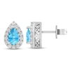 Thumbnail Image 0 of Blue Topaz & White Lab-Created Sapphire Earrings Sterling Silver