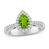 Thumbnail Image 0 of Peridot & White Lab-Created Sapphire Ring Sterling Silver