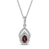 Thumbnail Image 1 of Garnet & White Lab-Created Sapphire Necklace Sterling Silver 18&quot;
