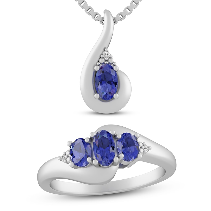 Tanzanite Boxed Set Sterling Silver - Size 7