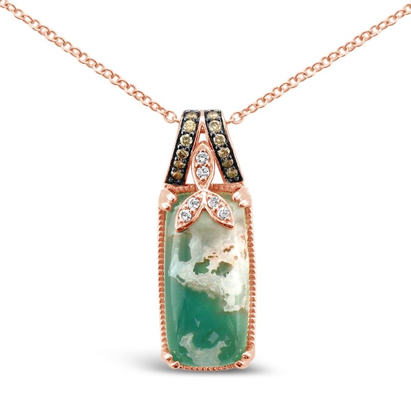 Main Image 1 of Le Vian Aquaprase Necklace 1/6 ct tw Diamonds 14K Strawberry Gold 18&quot;