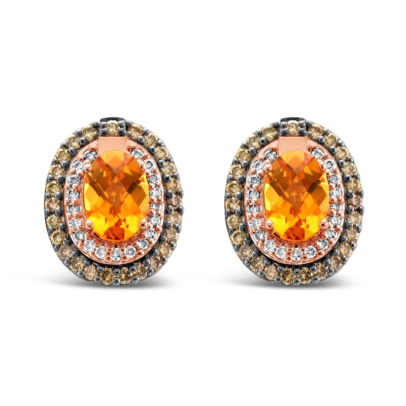 Main Image 1 of Le Vian Citrine Earrings 1/2 ct tw Diamonds 14K Strawberry Gold