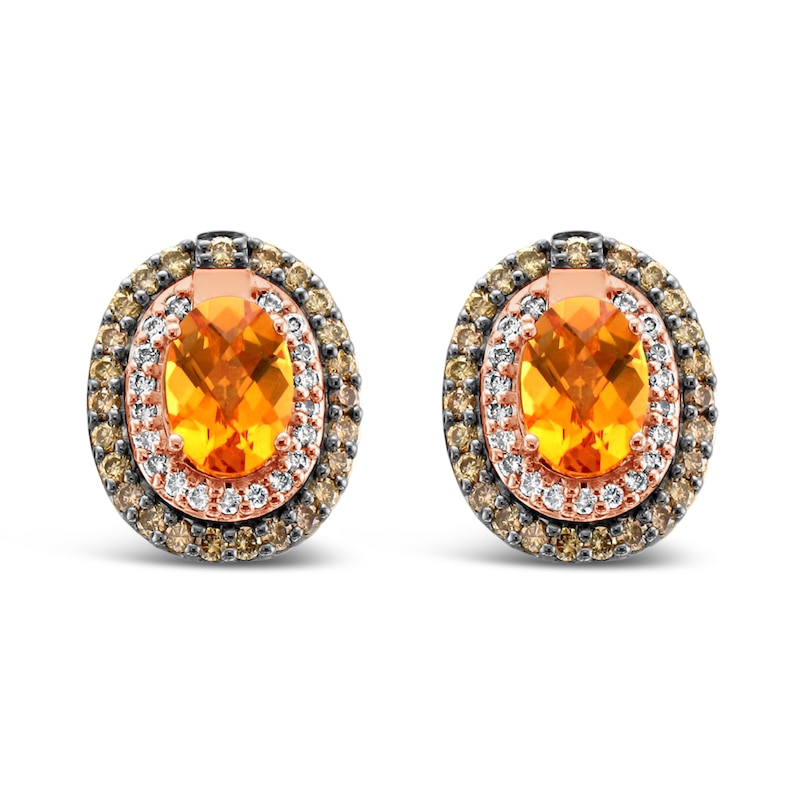 Le Vian Citrine Earrings 1/2 ct tw Diamonds 14K Strawberry Gold