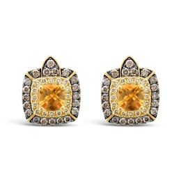 Le Vian Citrine Earrings 3/4 ct tw Diamonds 14K Honey Gold