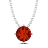 Thumbnail Image 0 of Garnet Solitaire Necklace Sterling Silver 18"