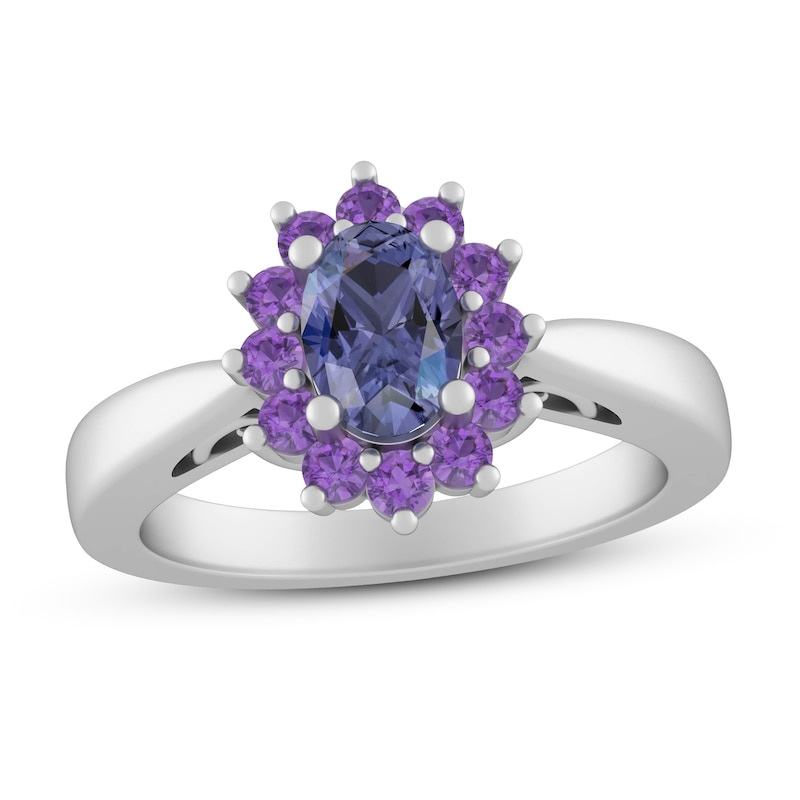 Main Image 1 of Tanzanite & Amethyst Ring Sterling Silver