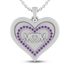 Thumbnail Image 1 of Amethyst MOM Heart Necklace Sterling Silver 18&quot;