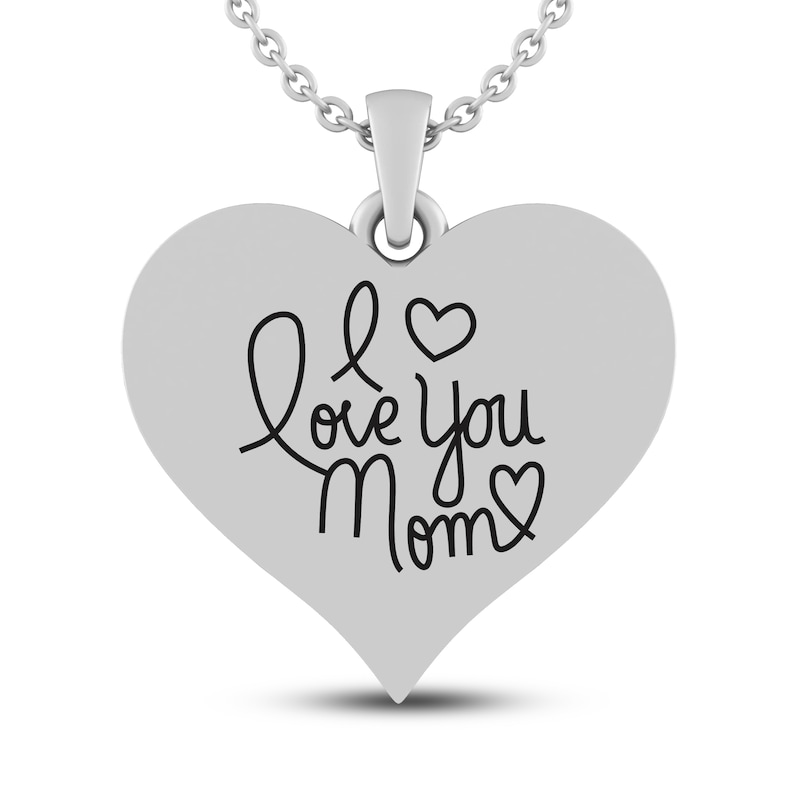 Main Image 3 of Amethyst MOM Heart Necklace Sterling Silver 18&quot;