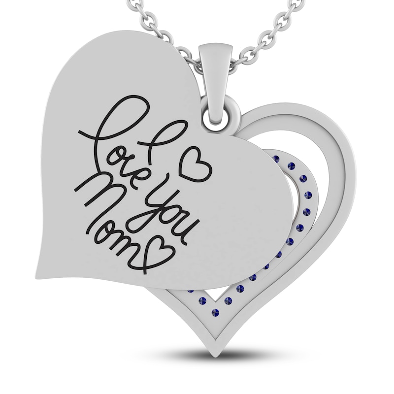 Main Image 4 of Amethyst MOM Heart Necklace Sterling Silver 18&quot;