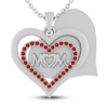 Thumbnail Image 2 of Garnet MOM Heart Necklace Sterling Silver 18&quot;