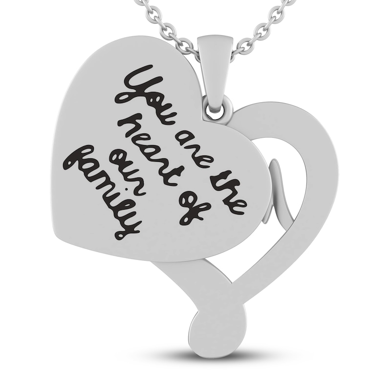 Main Image 4 of Garnet MOM Heart Necklace Sterling Silver 18&quot;
