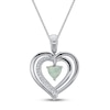 Thumbnail Image 0 of Lab-Created Opal & White Lab-Created Sapphire Heart Necklace Sterling Silver 18"