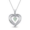 Thumbnail Image 3 of Lab-Created Opal & White Lab-Created Sapphire Heart Necklace Sterling Silver 18"