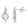 Lab-Created Opal & White Lab-Created Sapphire Earrings Sterling Silver