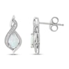 Thumbnail Image 1 of Lab-Created Opal & White Lab-Created Sapphire Earrings Sterling Silver