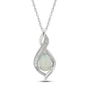 Thumbnail Image 1 of Lab-Created Opal & White Lab-Created Sapphire Necklace Sterling Silver 18&quot;