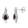Thumbnail Image 0 of Garnet & Lab-Created Sapphire Earrings in Sterling Silver