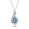 Thumbnail Image 1 of Swiss Blue Topaz & Lab-Created Sapphire Necklace in Sterling Silver