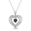 Thumbnail Image 1 of Convertible Heart Necklace Amethyst & Lab-Created Sapphire in Sterling Silver