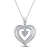 Thumbnail Image 1 of Convertible Heart Necklace Amethyst & Lab-Created Sapphire in Sterling Silver