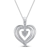 Thumbnail Image 2 of Convertible Heart Necklace Amethyst & Lab-Created Sapphire in Sterling Silver