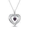 Thumbnail Image 3 of Convertible Heart Necklace Amethyst & Lab-Created Sapphire in Sterling Silver