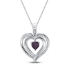 Thumbnail Image 4 of Convertible Heart Necklace Amethyst & Lab-Created Sapphire in Sterling Silver