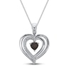 Convertible Heart Necklace Garnet & Lab-Created Sapphire in Sterling Silver