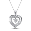 Convertible Heart Necklace Garnet & Lab-Created Sapphire in Sterling Silver